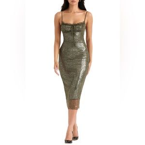 BRAND NEW House of CB Corset Lace Midi Dress